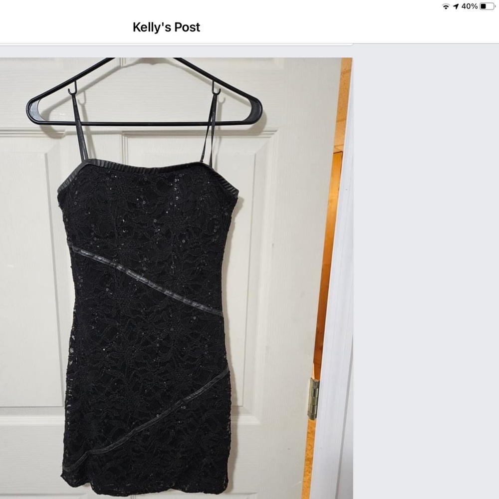 Papaya Black Dress Short Lined Size M